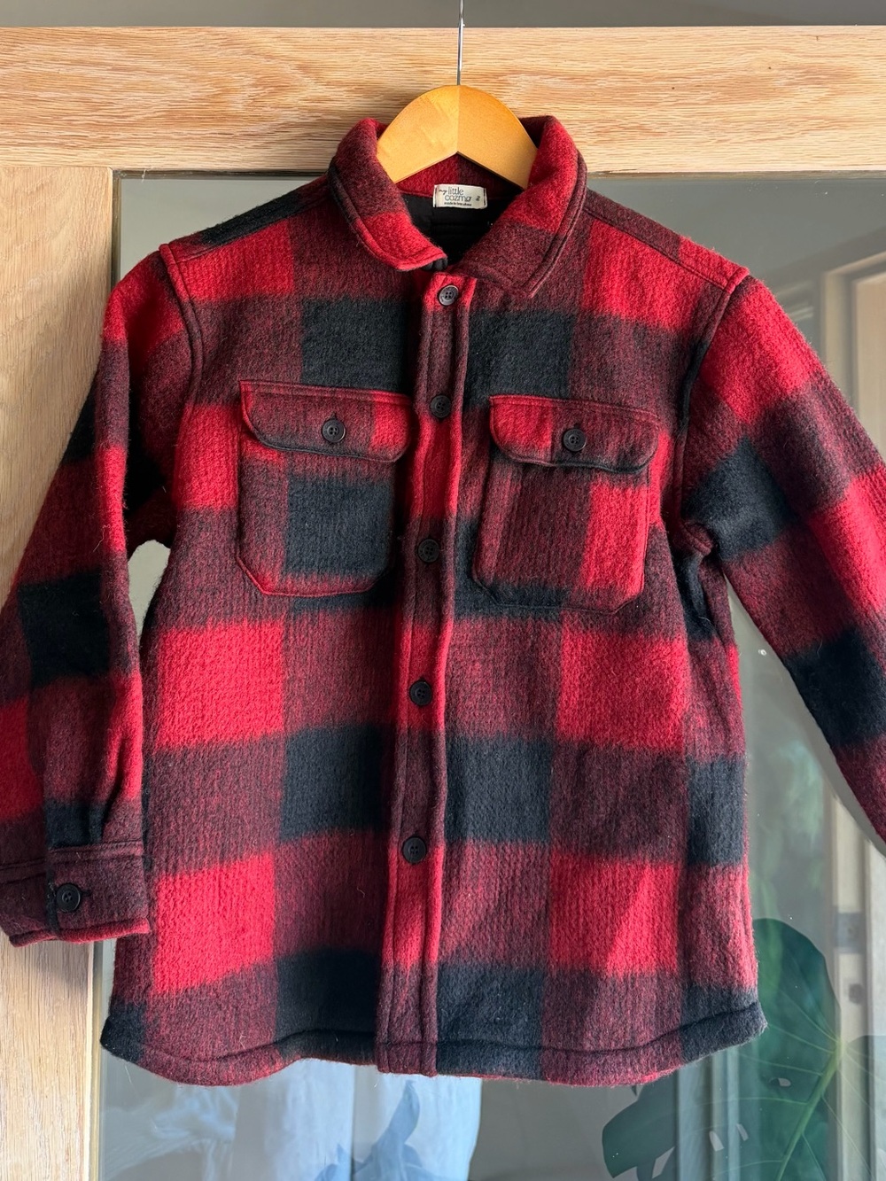 Kids Red & Black Buffalo Plaid Button-Front Shirt Jacket